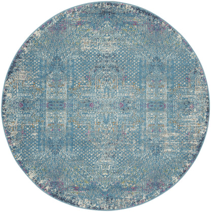 8' X 10' Blue Southwestern Power Loom Area Rug