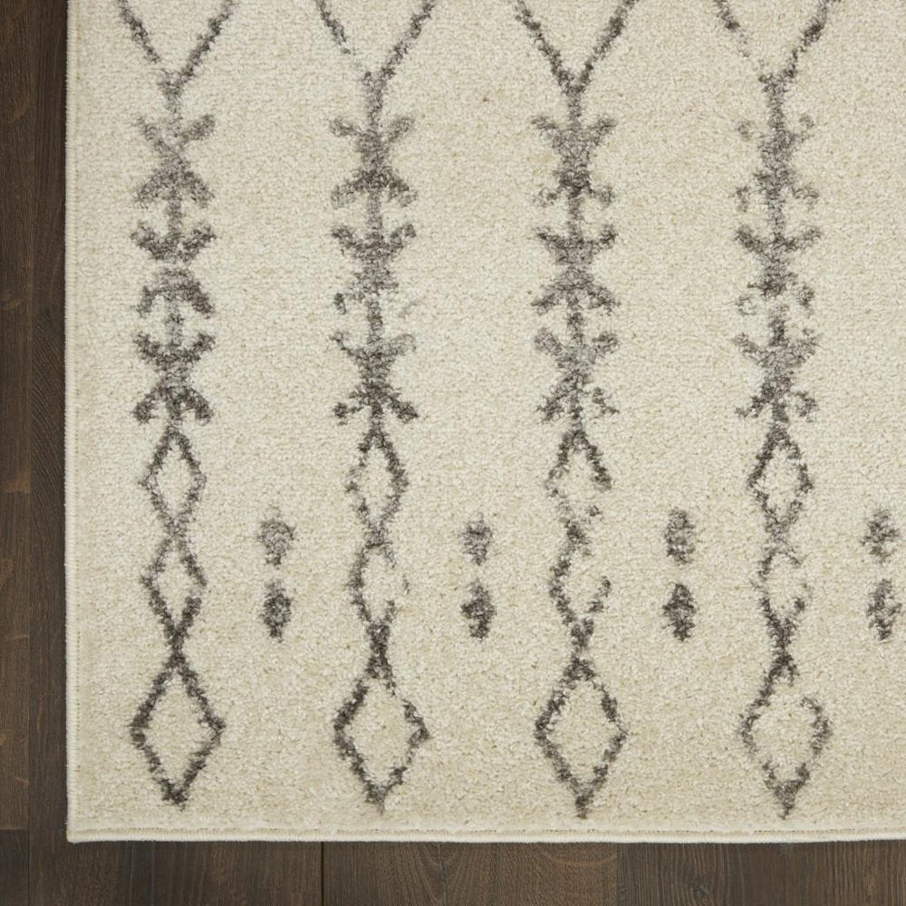8' X 10' Gray And Ivory Geometric Distressed Area Rug