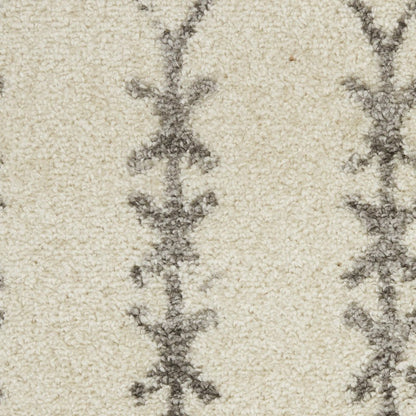 8' X 10' Gray And Ivory Geometric Distressed Area Rug