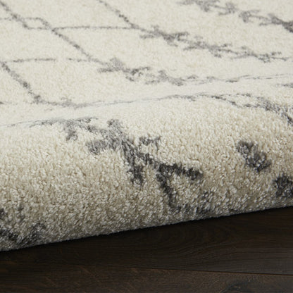 8' X 10' Gray And Ivory Geometric Distressed Area Rug
