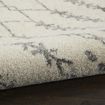 8' X 10' Gray And Ivory Geometric Distressed Area Rug