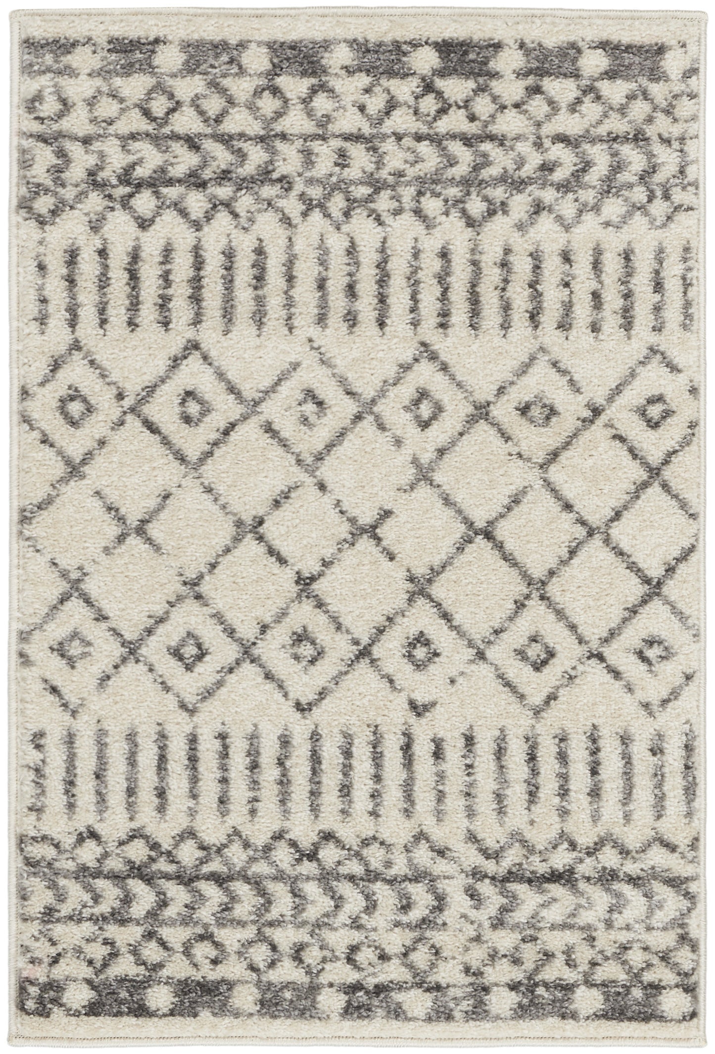 5' X 7' Gray Geometric Power Loom Area Rug