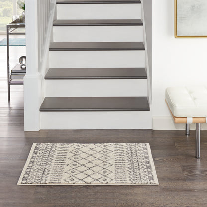 5' X 7' Gray Geometric Power Loom Area Rug