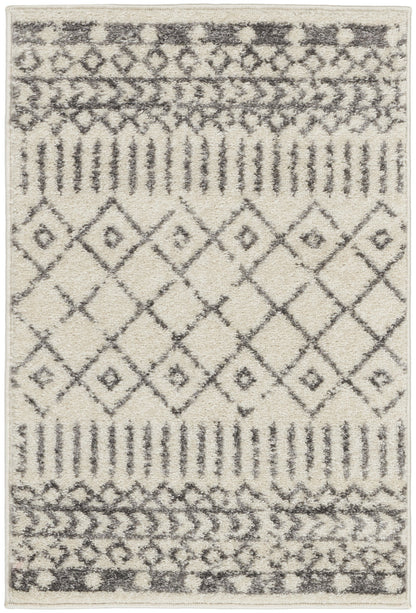 5' X 7' Gray Geometric Power Loom Area Rug