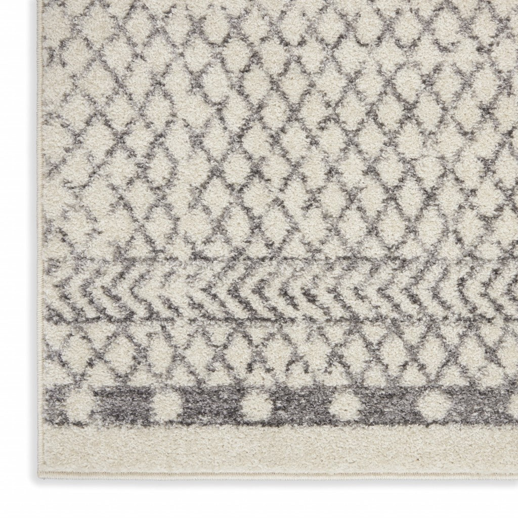 5' X 7' Gray Geometric Power Loom Area Rug