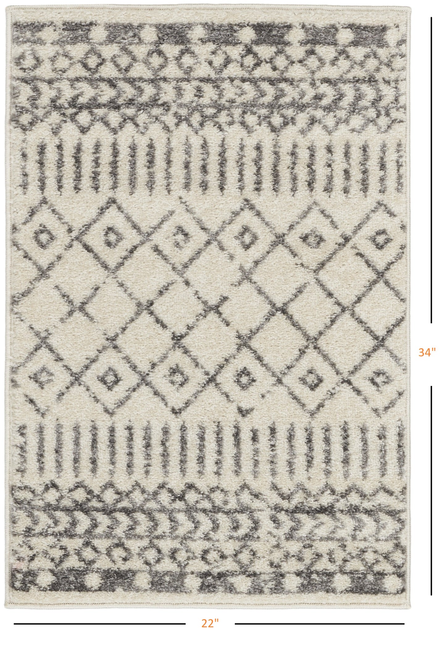 5' X 7' Gray Geometric Power Loom Area Rug