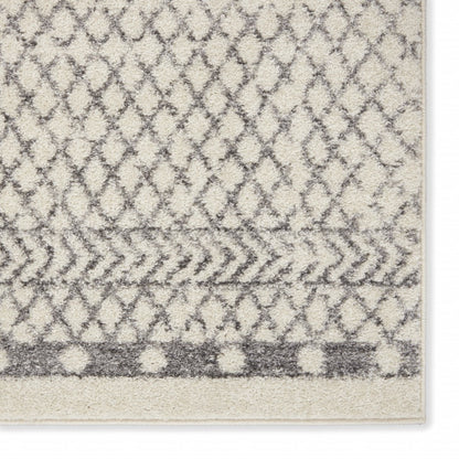 5' X 7' Gray Geometric Power Loom Area Rug