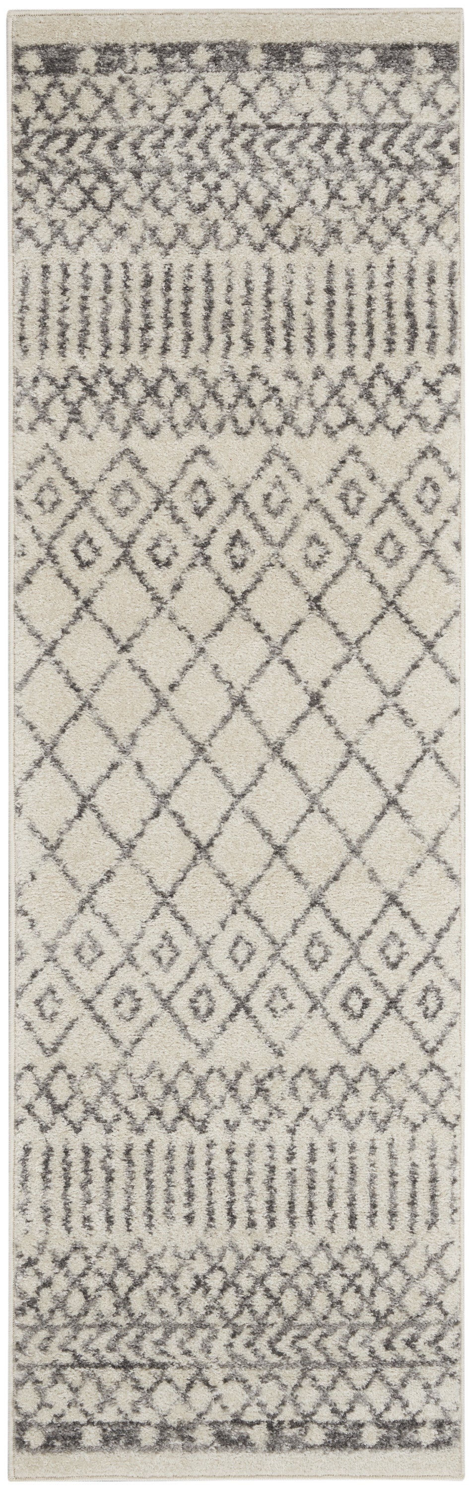 5' X 7' Gray Geometric Power Loom Area Rug