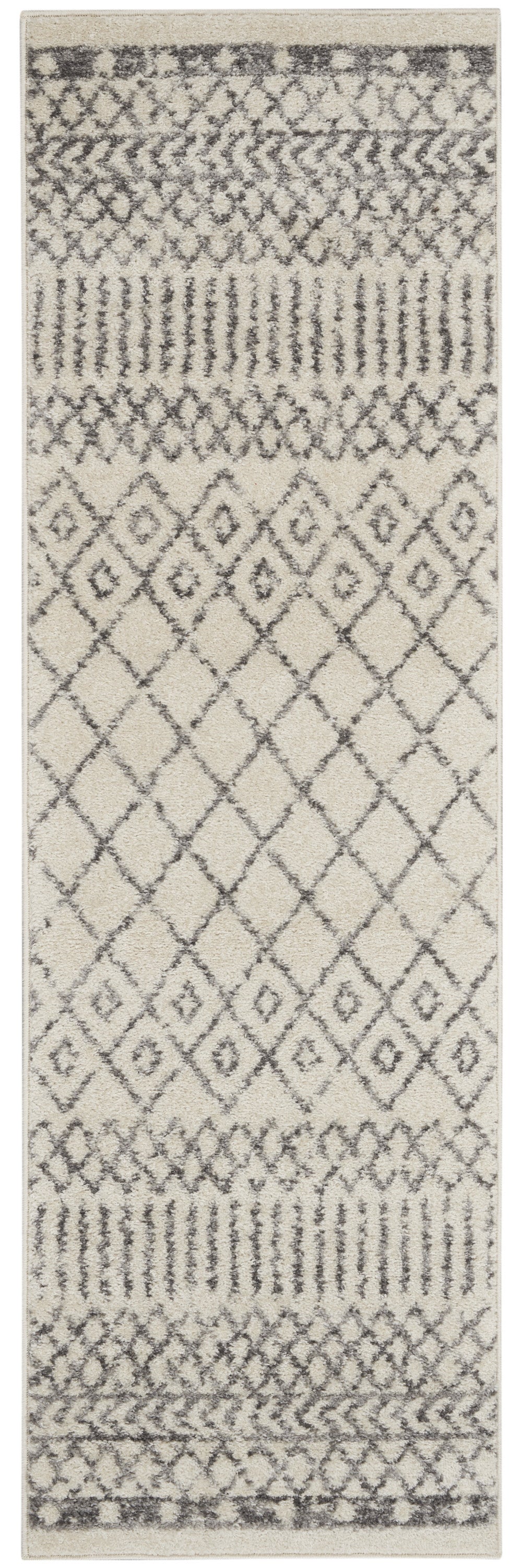 5' X 7' Gray Geometric Power Loom Area Rug