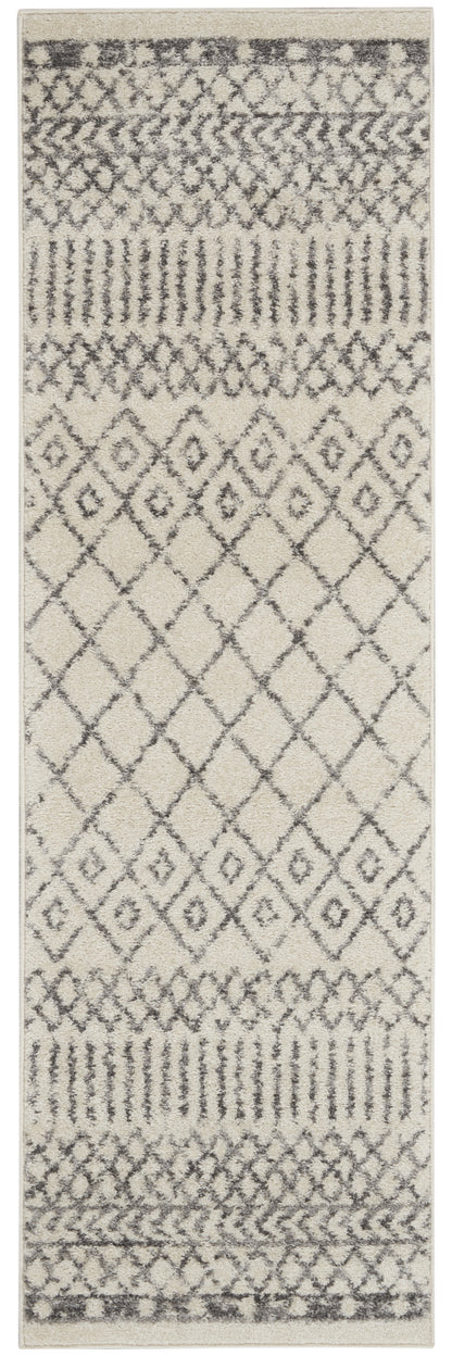 5' X 7' Gray Geometric Power Loom Area Rug