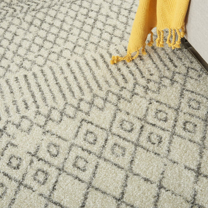 5' X 7' Gray Geometric Power Loom Area Rug