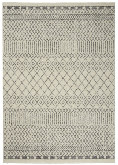 5' X 7' Gray Geometric Power Loom Area Rug