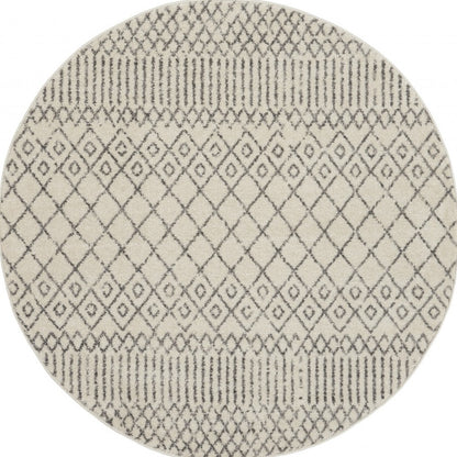 5' X 7' Gray Geometric Power Loom Area Rug