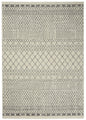 5' X 7' Gray And Ivory Geometric Distressed Area Rug