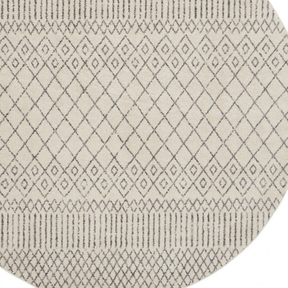 5' X 7' Gray Geometric Power Loom Area Rug