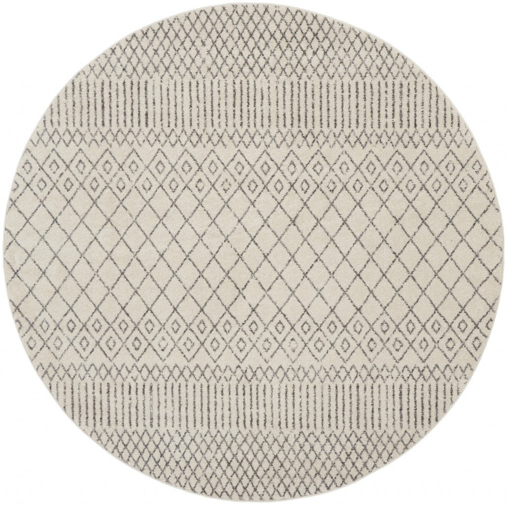 5' X 7' Gray Geometric Power Loom Area Rug