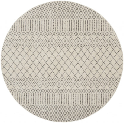 5' X 7' Gray Geometric Power Loom Area Rug