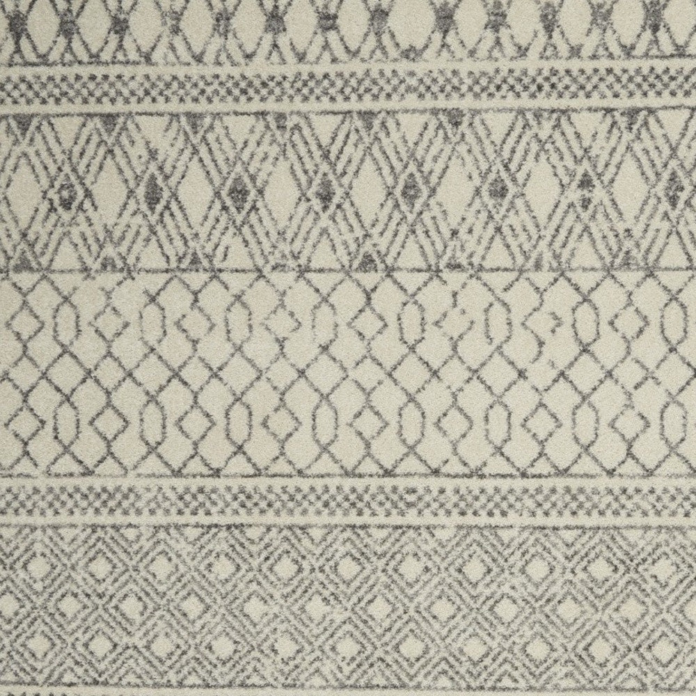 4' X 6' Gray Geometric Power Loom Area Rug