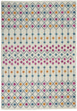 5' X 7' Ivory And Blue Geometric Area Rug