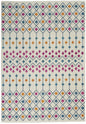 5' X 7' Ivory And Blue Geometric Area Rug