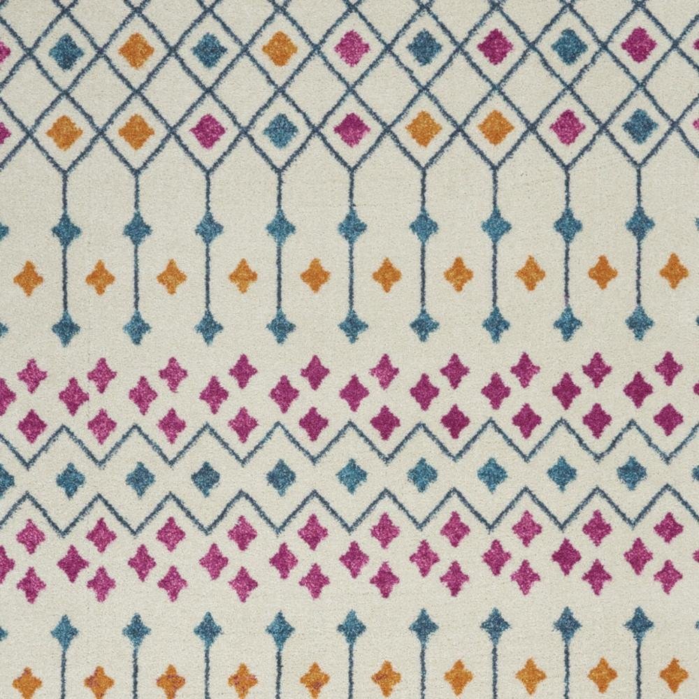 5' X 7' Ivory And Blue Geometric Area Rug
