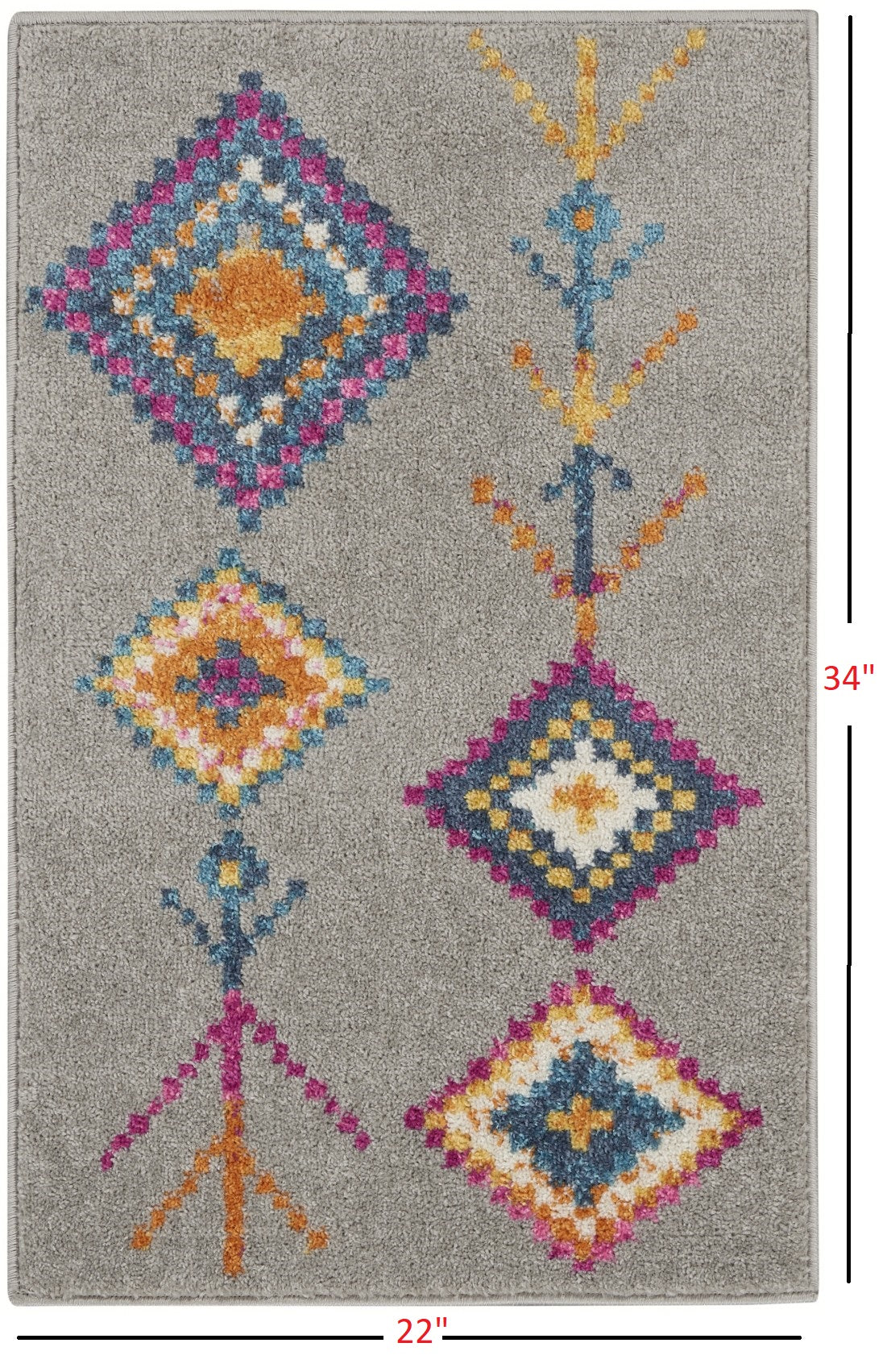 8' X 10' Gray Geometric Berber Area Rug