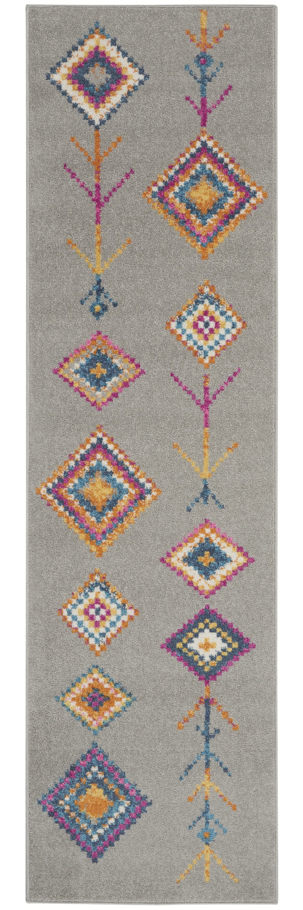 8' X 10' Gray Geometric Berber Area Rug