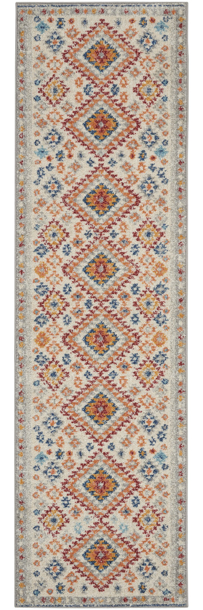 5' X 7' Gray And Ivory Geometric Dhurrie Area Rug