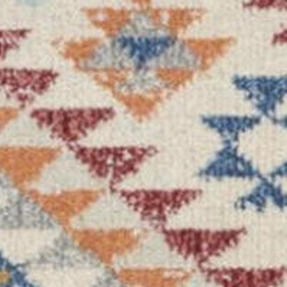 5' X 7' Ivory And Blue Geometric Area Rug