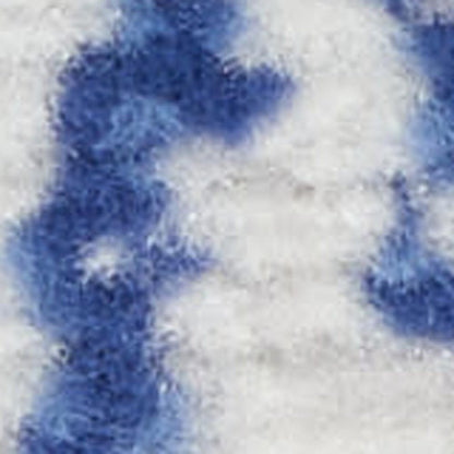 5' X 7' Blue And Ivory Damask Distressed Area Rug