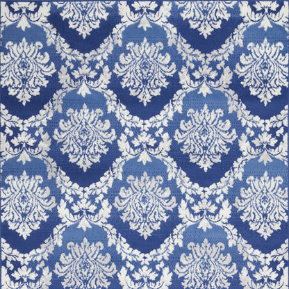 6' X 9' Blue Floral Dhurrie Area Rug