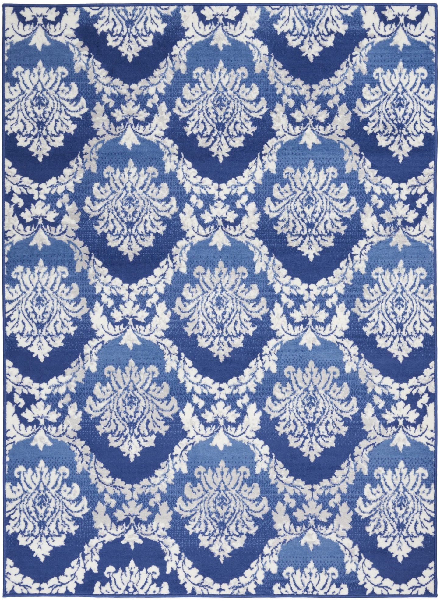 6' X 9' Blue Floral Dhurrie Area Rug