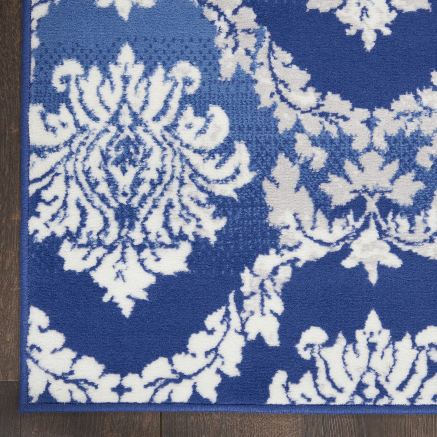 6' X 9' Blue Floral Dhurrie Area Rug