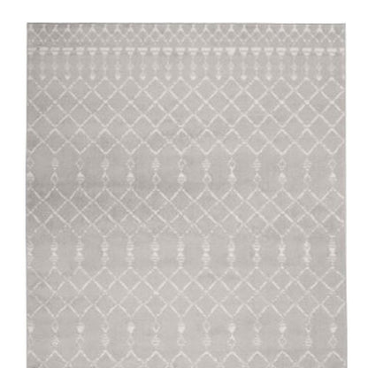5' X 7' Ivory And Blue Geometric Area Rug