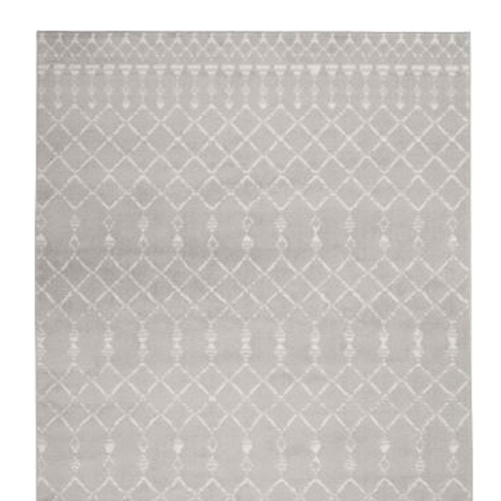 6' X 9' Ivory And Blue Geometric Area Rug