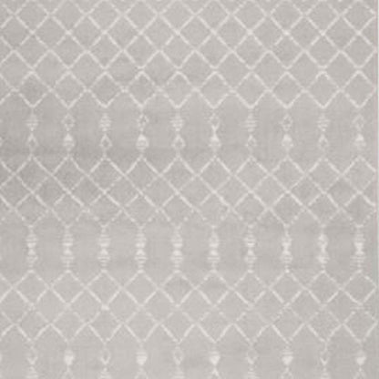 5' X 7' Ivory And Blue Geometric Area Rug