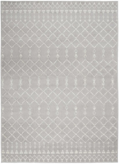 6' X 9' Ivory And Blue Geometric Area Rug