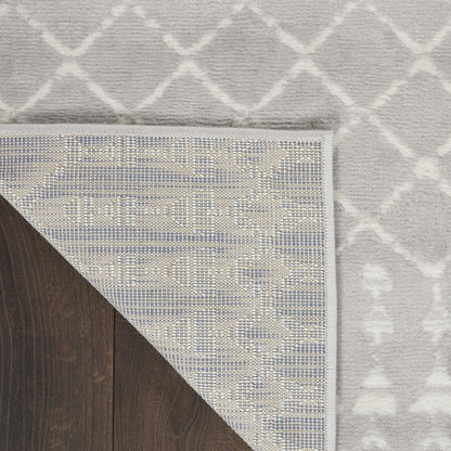 5' X 7' Ivory And Blue Geometric Area Rug