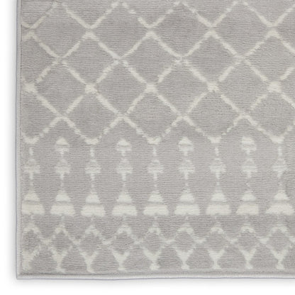 6' X 9' Ivory And Blue Geometric Area Rug