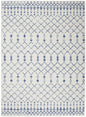 4' X 6' Ivory And Blue Geometric Area Rug