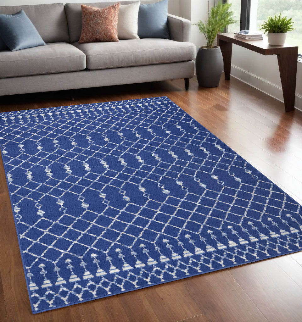 6' X 9' Ivory Geometric Berber Area Rug