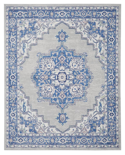 5' X 7' Navy Blue Floral Dhurrie Area Rug