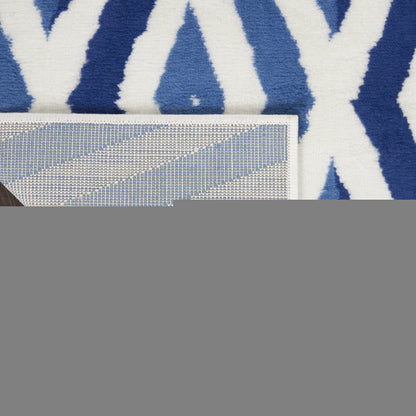 4' X 6' Ivory And Blue Geometric Area Rug
