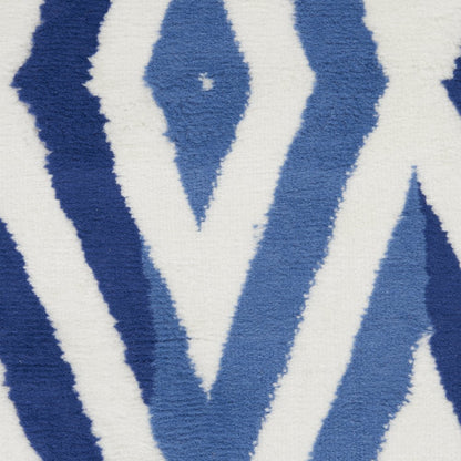 4' X 6' Ivory And Blue Geometric Area Rug