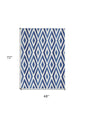 4' X 6' Ivory And Blue Geometric Area Rug