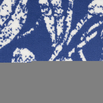 5' X 7' Ivory And Blue Floral Vines Distressed Area Rug
