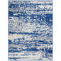 5' X 7' Blue And Ivory Ombre Dhurrie Area Rug