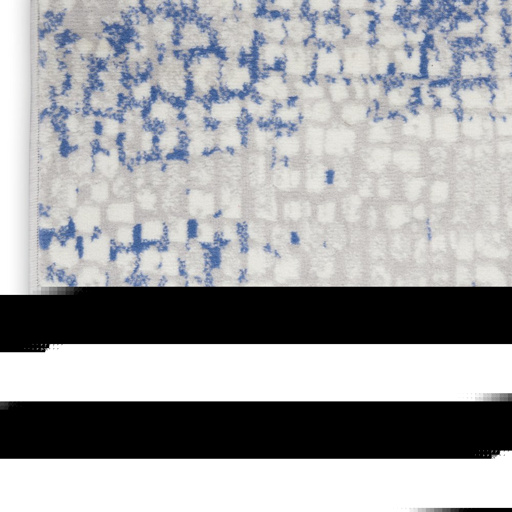 6' X 9' Blue And Gray Geometric Area Rug