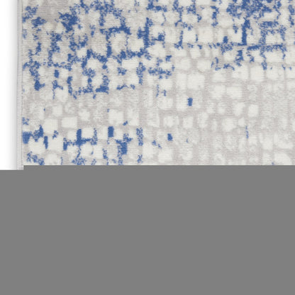 6' X 9' Blue And Gray Geometric Area Rug