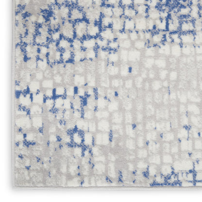 4' X 6' Blue And Gray Geometric Area Rug